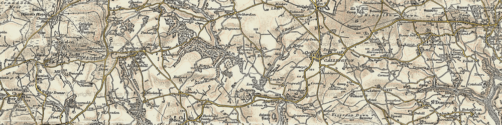 Old map of Trevigro in 1899-1900