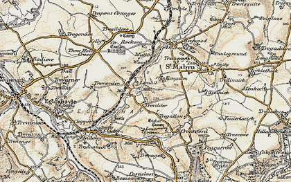 Old map of Trevilder in 1900
