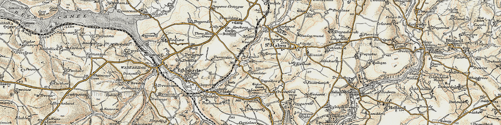 Old map of Trevilder in 1900