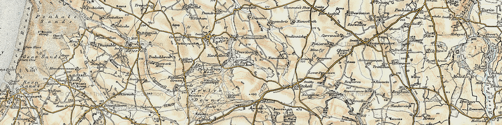 Old map of Trevilson in 1900