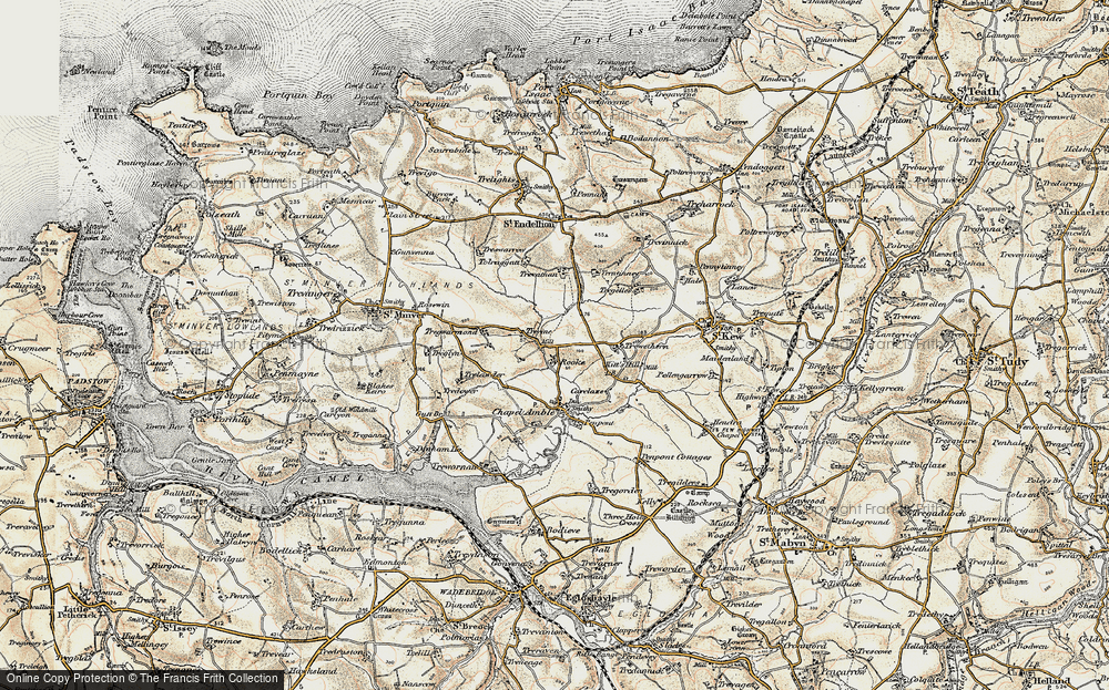 Old Map of Trevine, 1900 in 1900