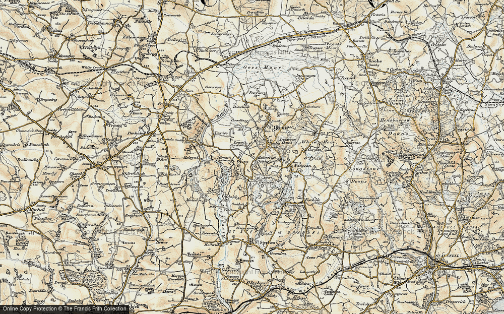 Old Map of Treviscoe, 1900 in 1900