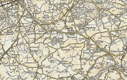 Old map of Treviskey in 1900