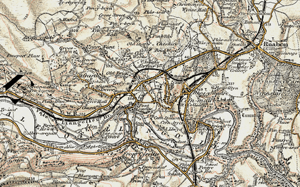 Old map of Trevor in 1902-1903