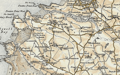 Old map of Trevowah in 1900