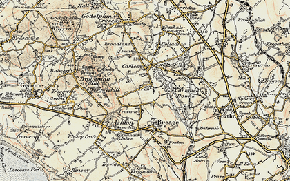 Old map of Trew in 1900