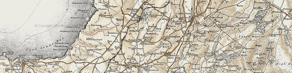 Old map of Trewalder in 1900