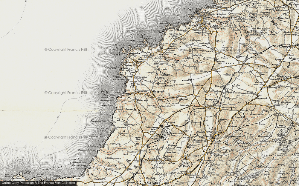 Old Map of Trewarmett, 1900 in 1900