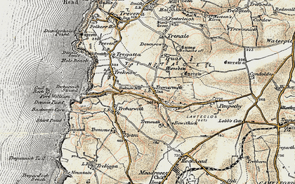 Old map of Trewarmett in 1900