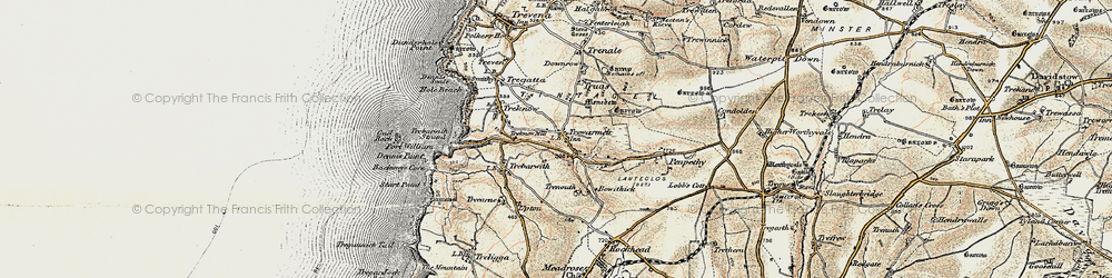 Old map of Trewarmett in 1900