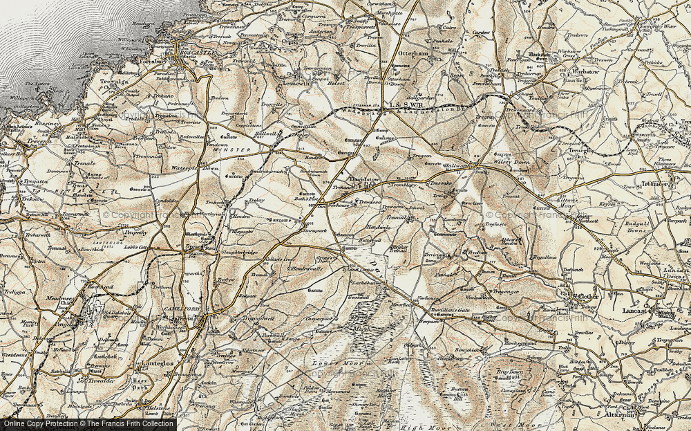 Old Map of Historic Map covering Starapark in 1900