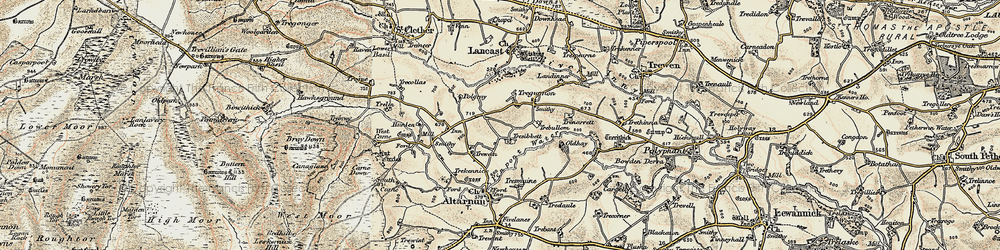 Old map of Treween in 1900