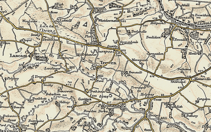 Old map of Trewen in 1900