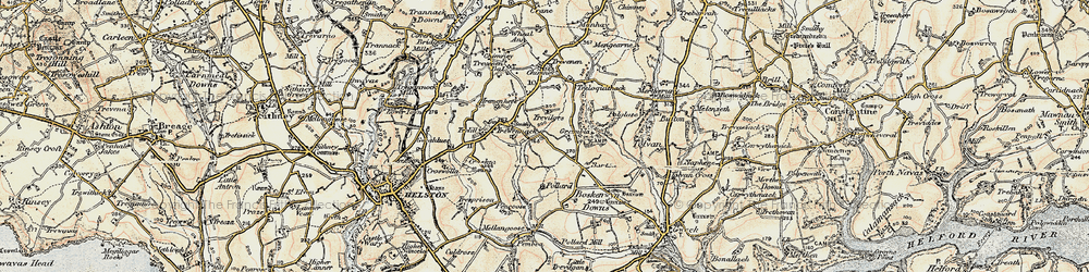 Old map of Trewennack in 1900