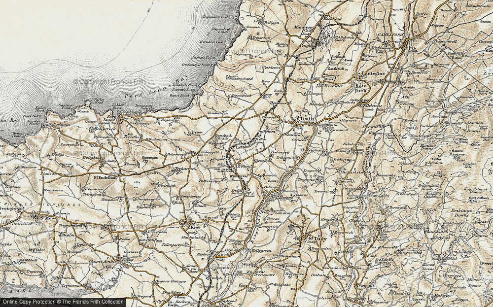 Old Map of Trewethen, 1900 in 1900