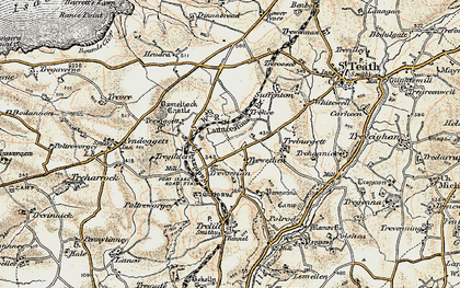 Old map of Trewethen in 1900