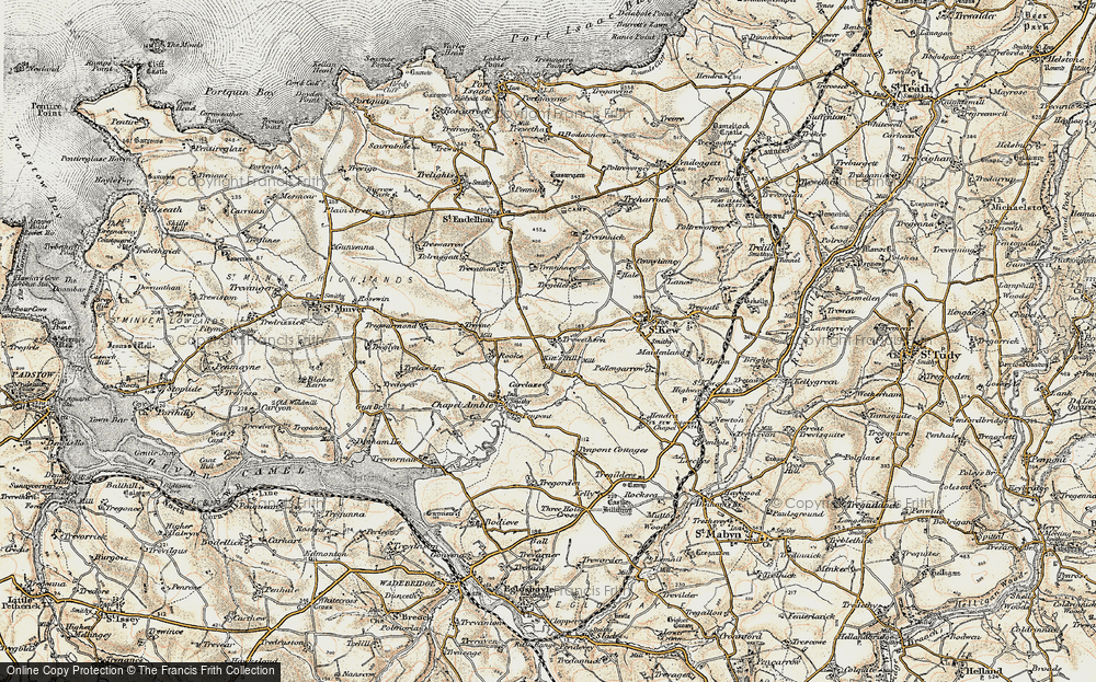 Old Map of Trewethern, 1900 in 1900