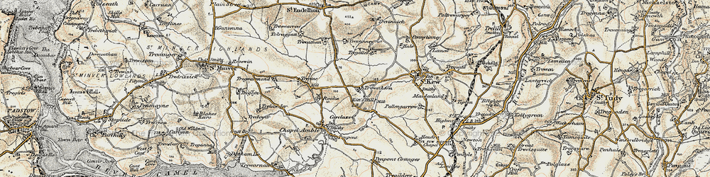 Old map of Trewethern in 1900