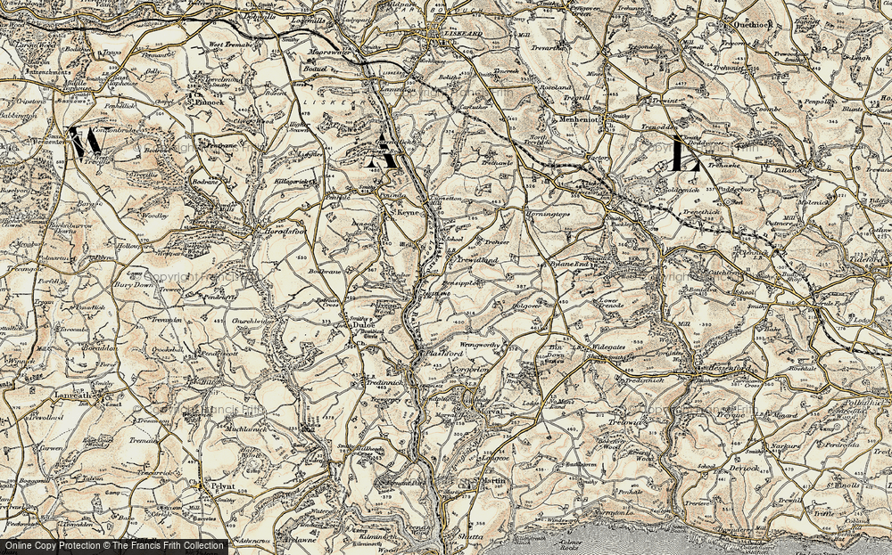Old Map of Trewidland, 1900 in 1900