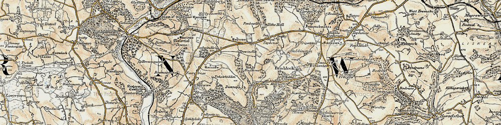 Old map of Bagstone in 1900