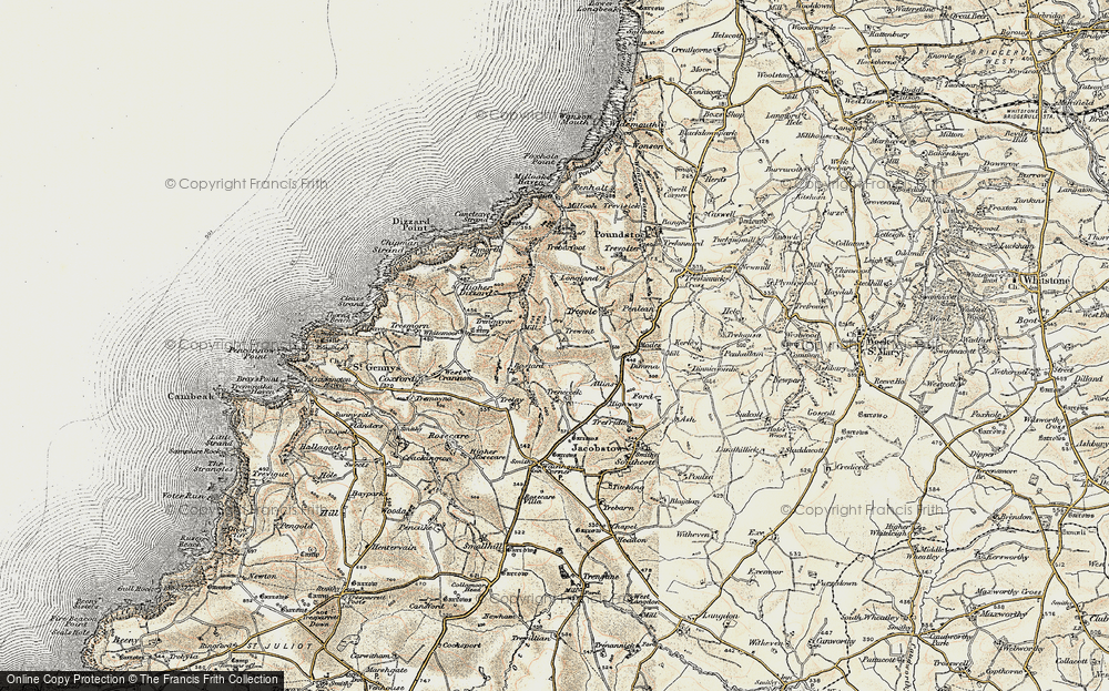 Old Map of Trewint, 1900 in 1900