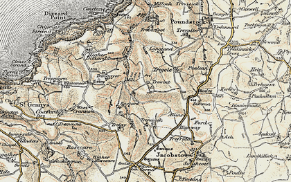 Old map of Trengayor in 1900