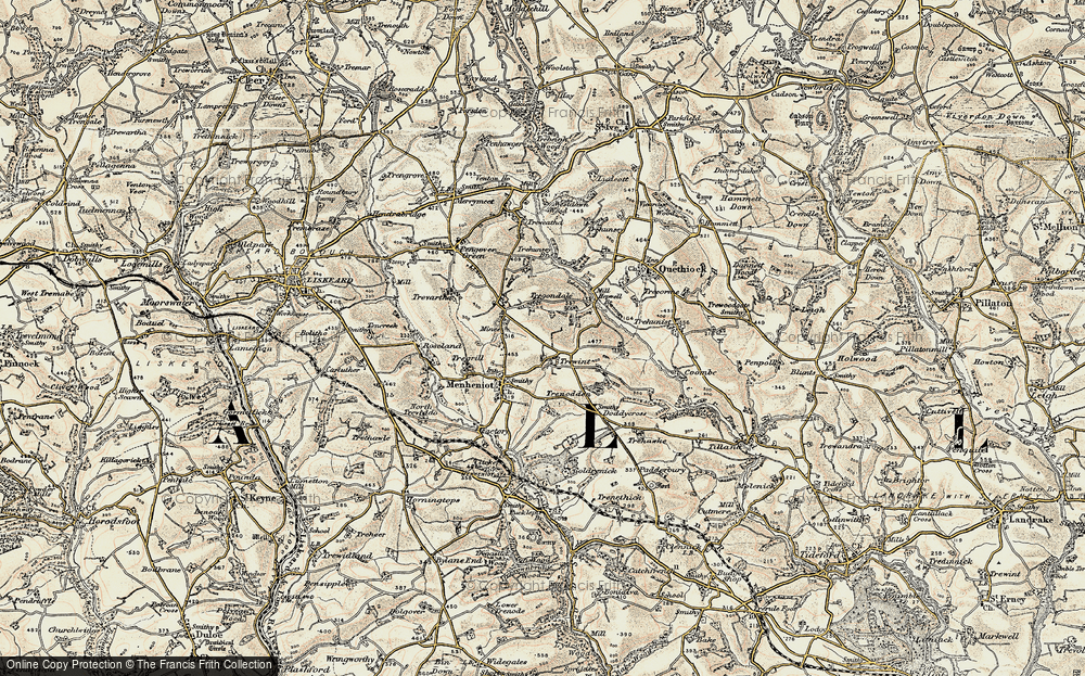 Old Map of Trewint, 1900 in 1900