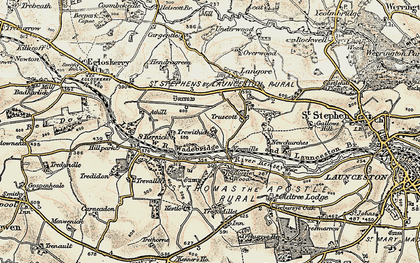 Old map of Trewithick in 1900