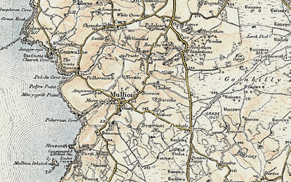 Old map of Bochym Manor in 1900