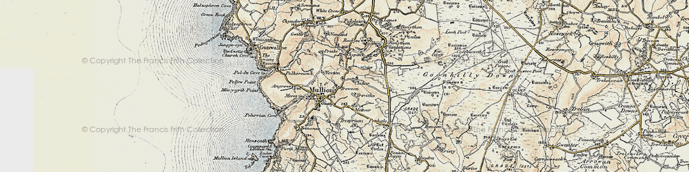 Old map of Bochym Manor in 1900
