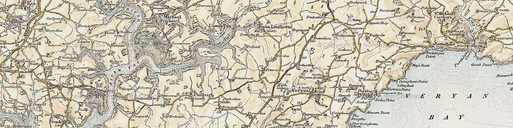 Old map of Treviles in 1900