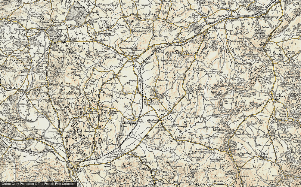 Old Map of Treworgan Common, 1899-1900 in 1899-1900