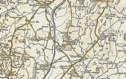 Old map of Treworgan Common in 1899-1900
