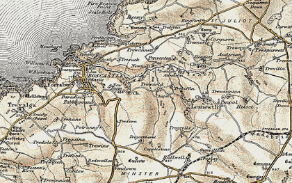 Old map of Trewannett in 1900