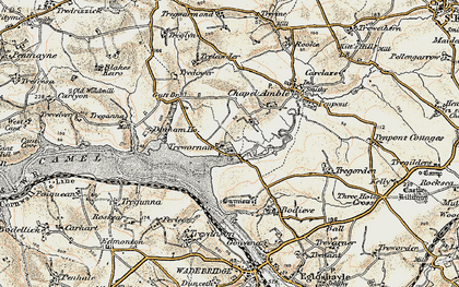Old map of Trewornan in 1900