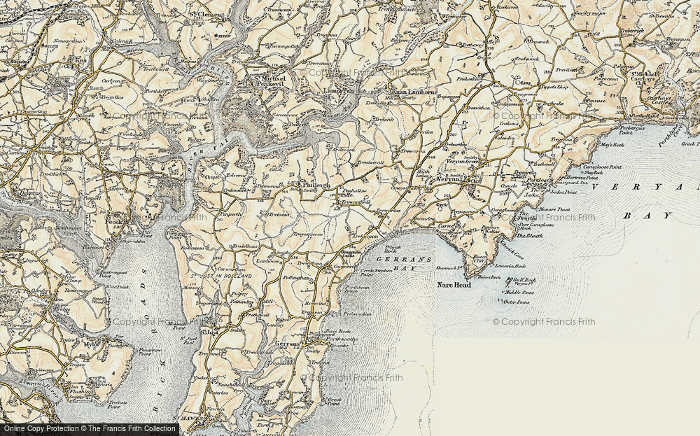 Roseland Peninsula Cornwall Map Old Maps Of Roseland Peninsula, Cornwall - Francis Frith