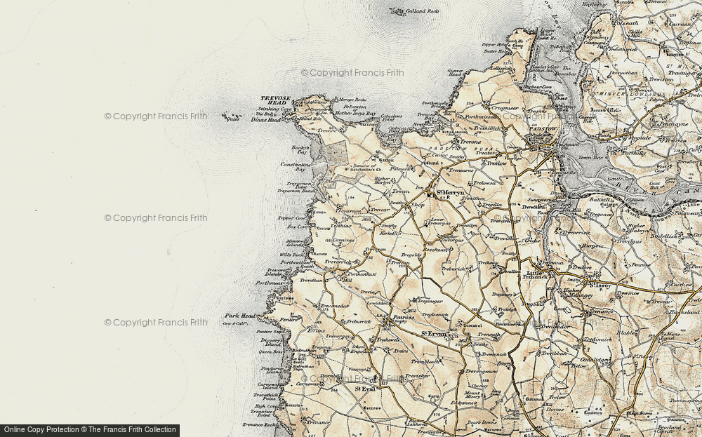Old Map of Historic Map covering Trevoyan in 1900
