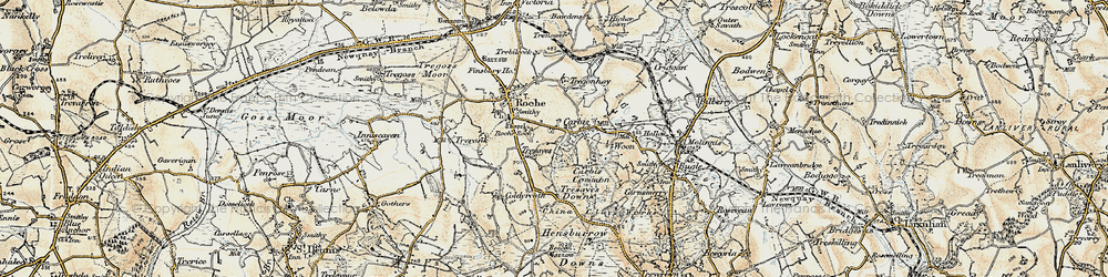 Old map of Trezaise in 1900