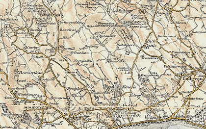 Old map of Trezelah in 1900