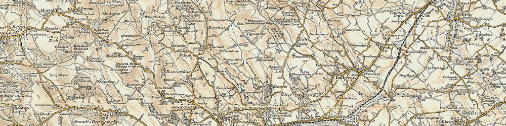 Old map of Trezelah in 1900