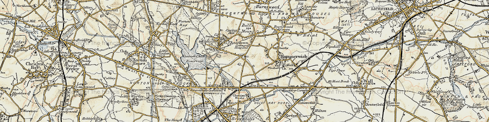 Old map of Triangle in 1902