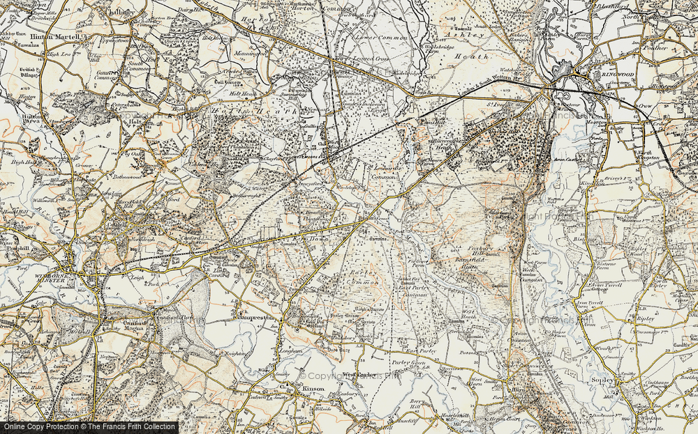 Old Map of Trickett's Cross, 1897-1909 in 1897-1909