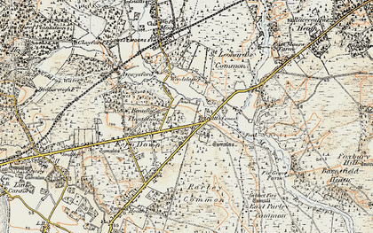 Old map of Trickett's Cross in 1897-1909
