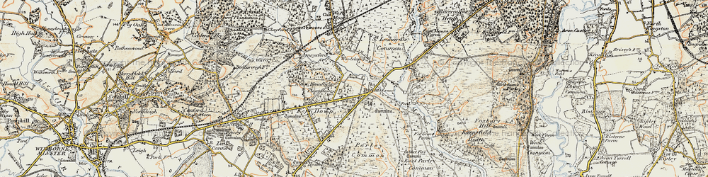 Old map of Trickett's Cross in 1897-1909