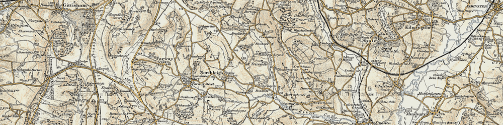 Old map of Barritshayes in 1898-1900