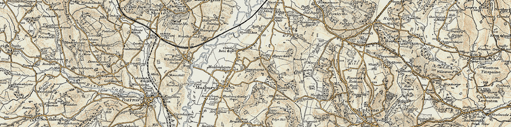 Old map of Trill in 1898-1900