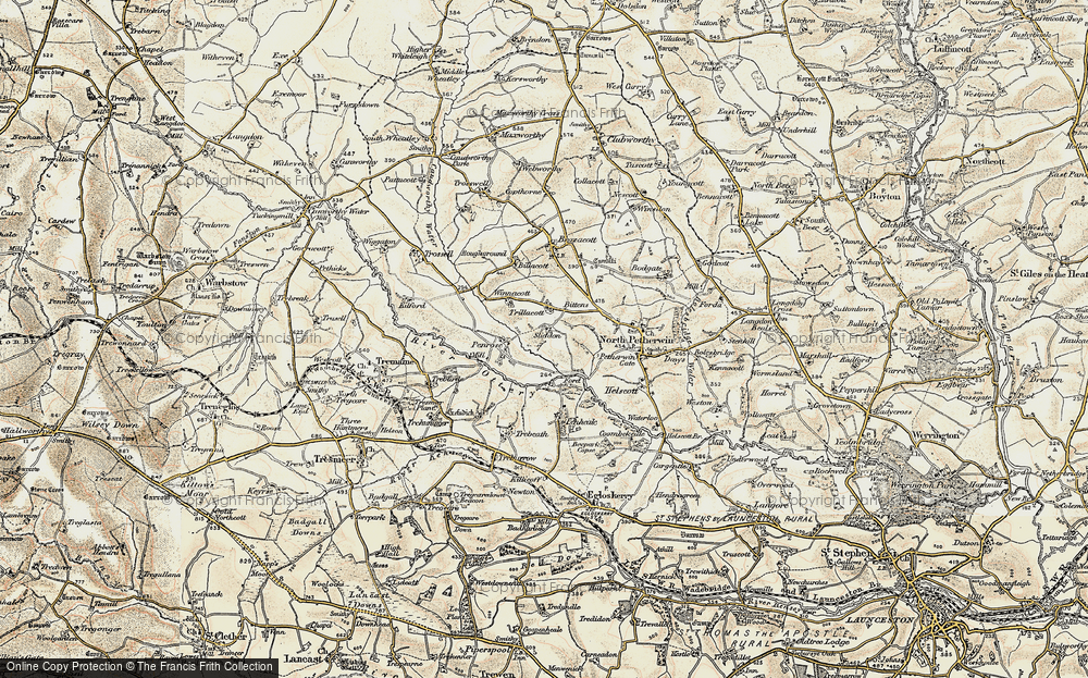 Old Map of Trillacott, 1900 in 1900