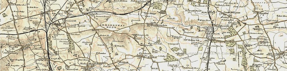 Old map of Trimdon in 1903-1904