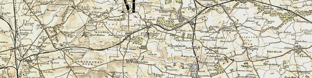 Old map of Trimdon Colliery in 1901-1904