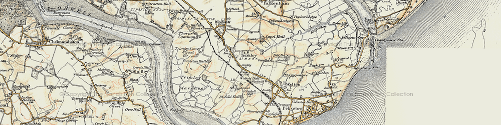 Old map of Trimley St Mary in 1898-1901